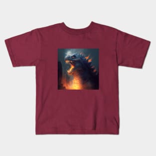 Bright Godzilla illustration Kids T-Shirt